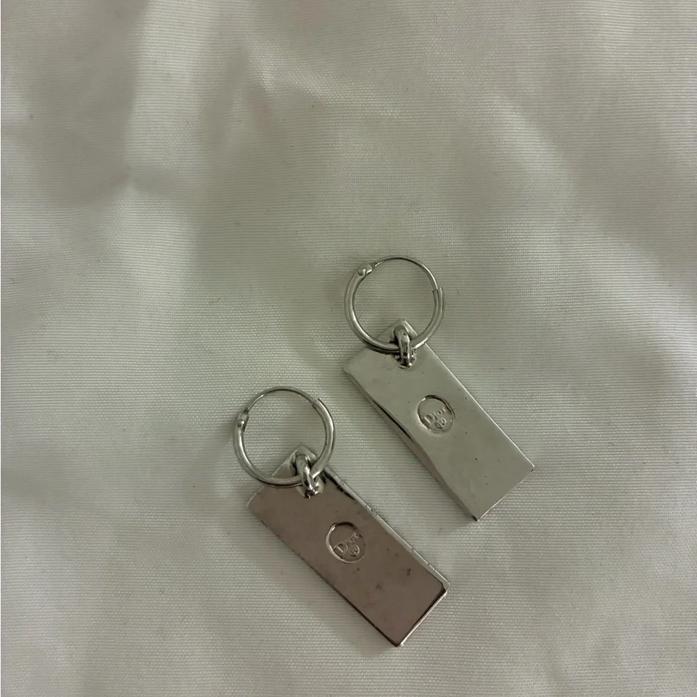 Dior Black and Silver Patterned Drop Earrings - Picture 5 of 5
